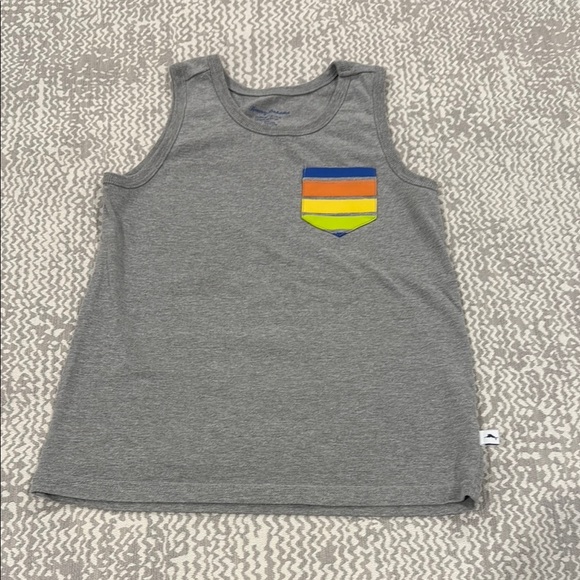 Gray Kids Tank Top with Colorful Pocket - Picture 1 of 2
